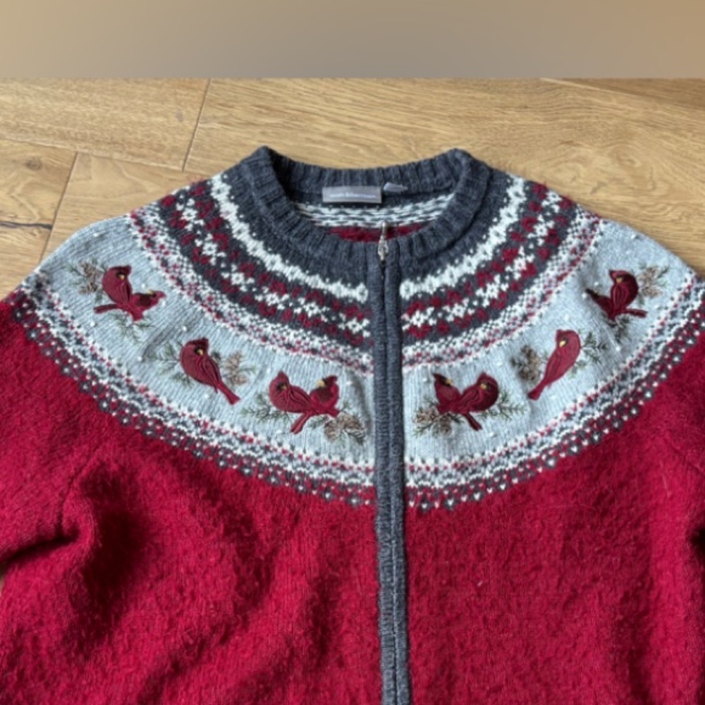 Croft and Borrow wool blend cardinal cardigan womens XL